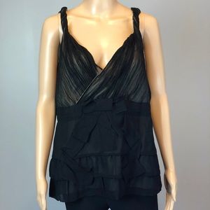 Kate spade black bow layer babydoll blouse top